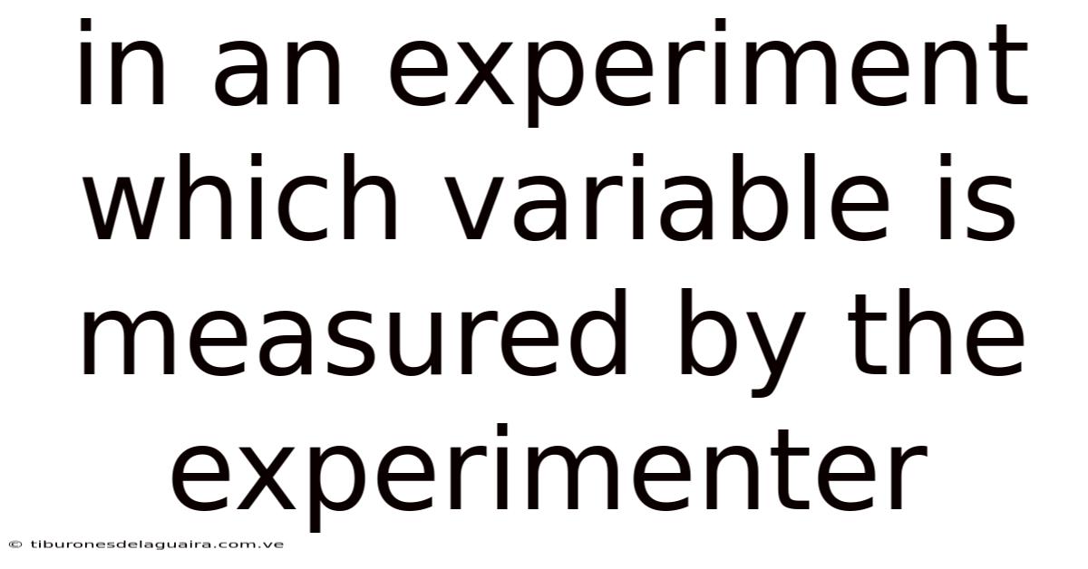 In An Experiment Which Variable Is Measured By The Experimenter