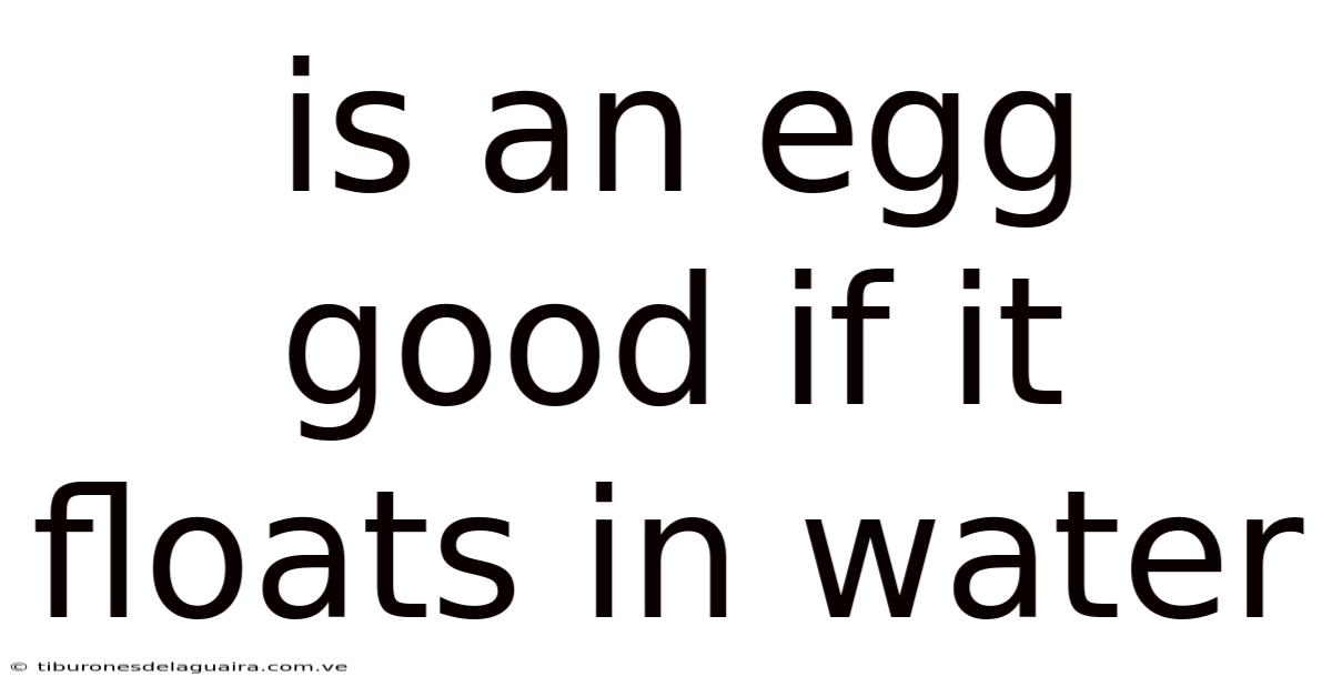 Is An Egg Good If It Floats In Water
