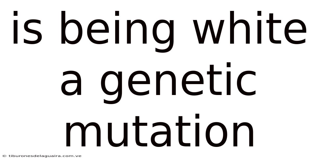 Is Being White A Genetic Mutation