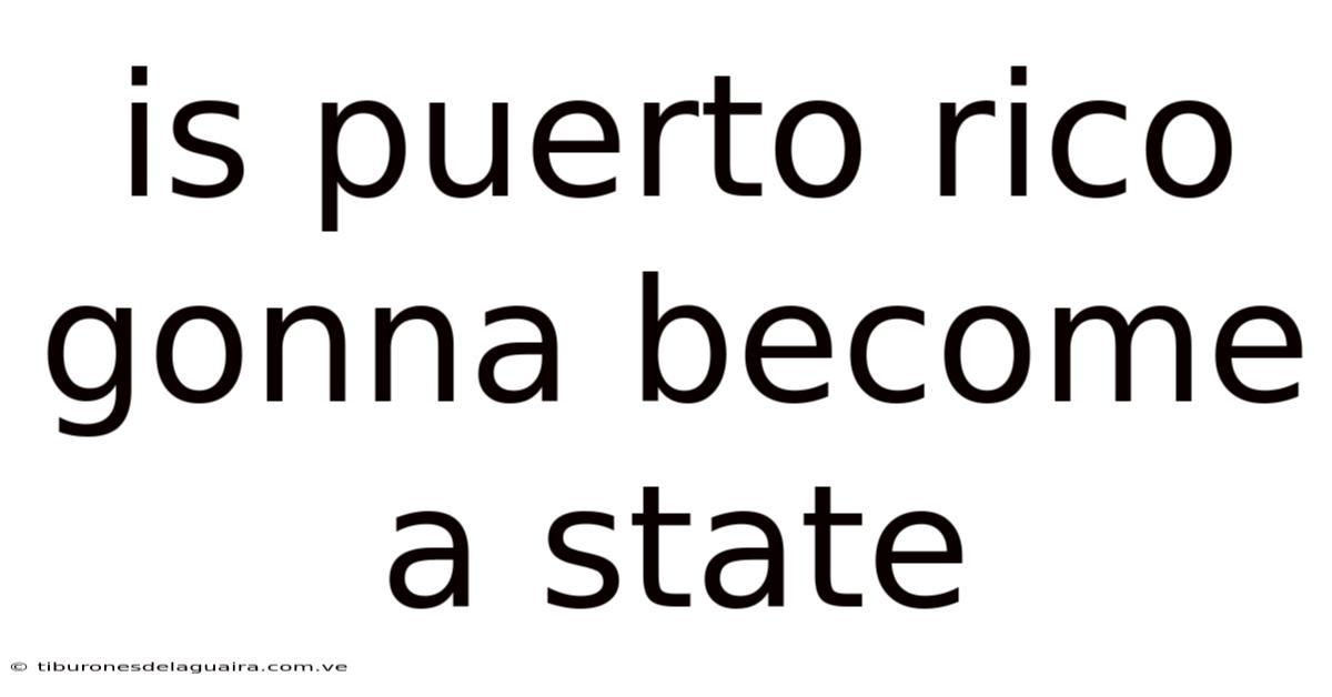 Is Puerto Rico Gonna Become A State