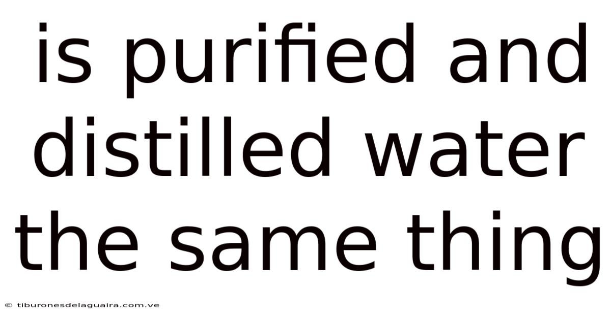 Is Purified And Distilled Water The Same Thing