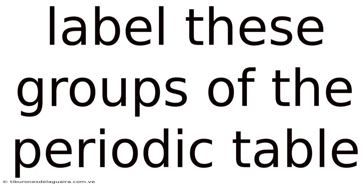 Label These Groups Of The Periodic Table