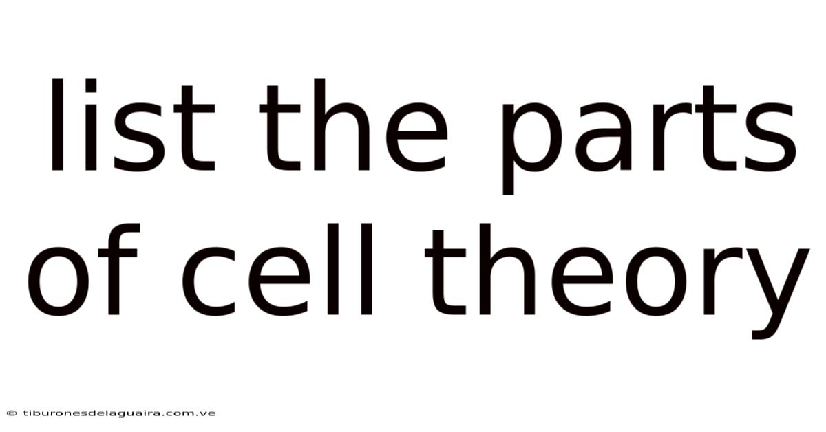 List The Parts Of Cell Theory