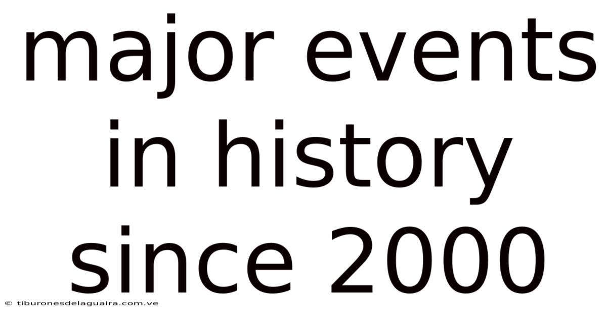 Major Events In History Since 2000