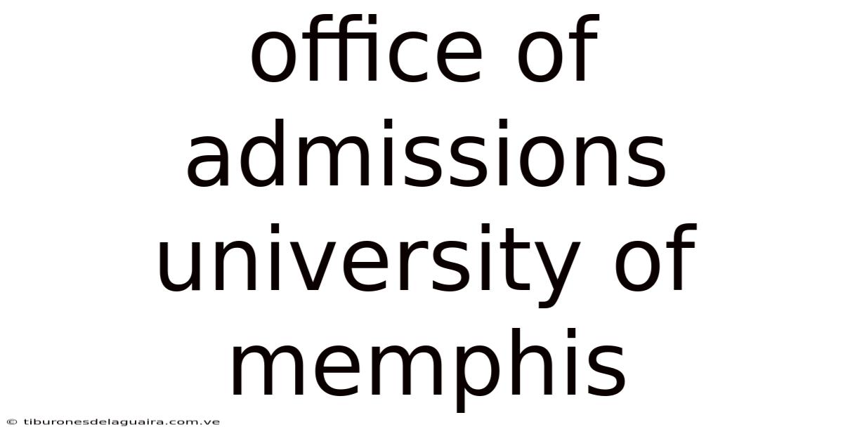 Office Of Admissions University Of Memphis