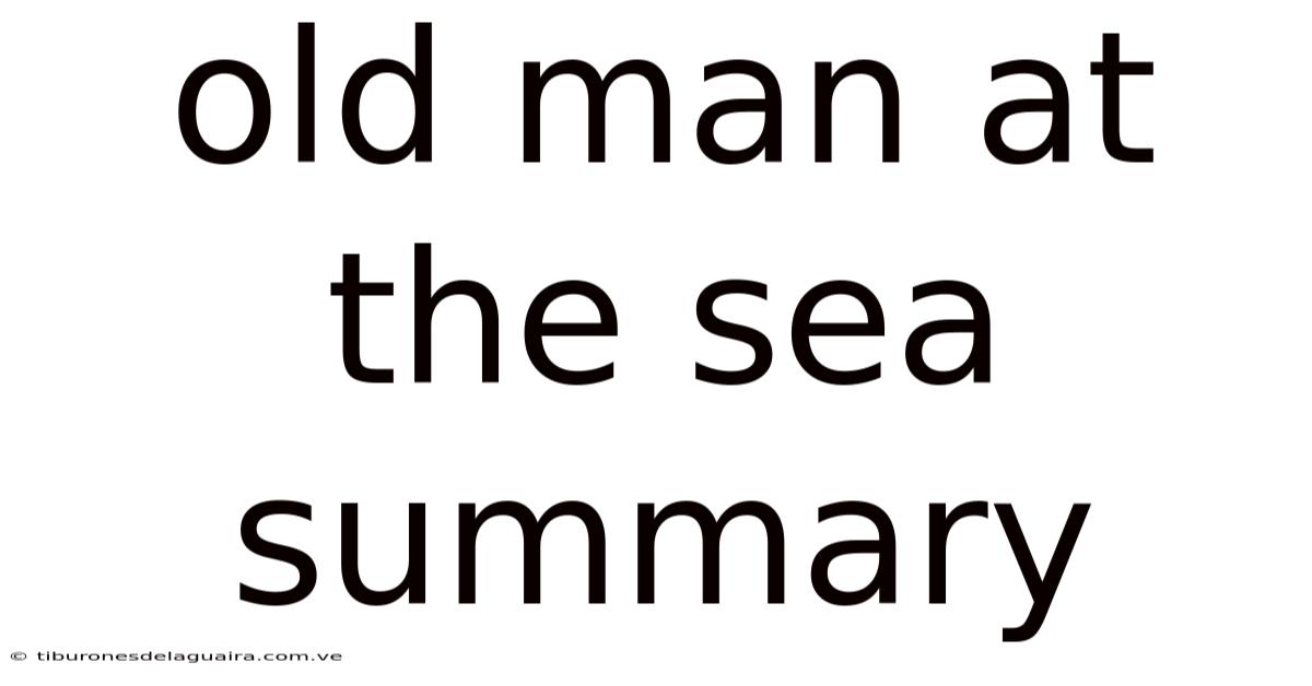 Old Man At The Sea Summary