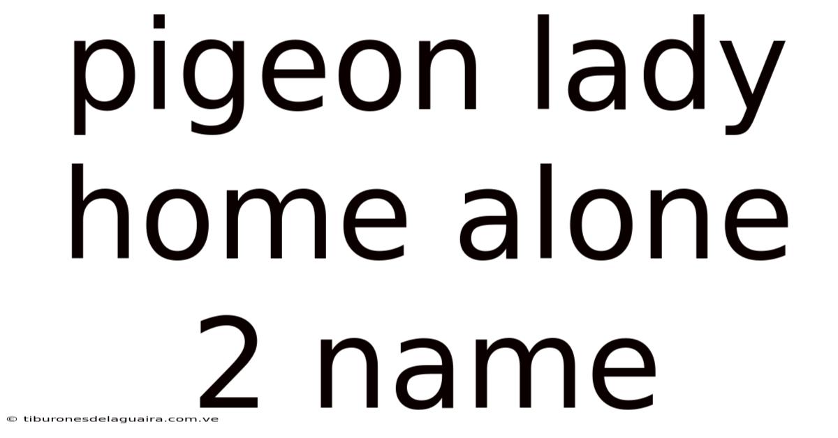 Pigeon Lady Home Alone 2 Name