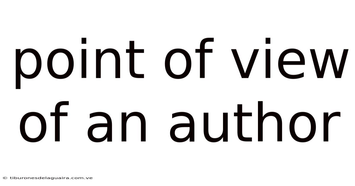 Point Of View Of An Author