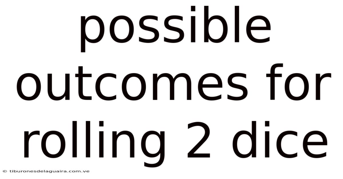 Possible Outcomes For Rolling 2 Dice