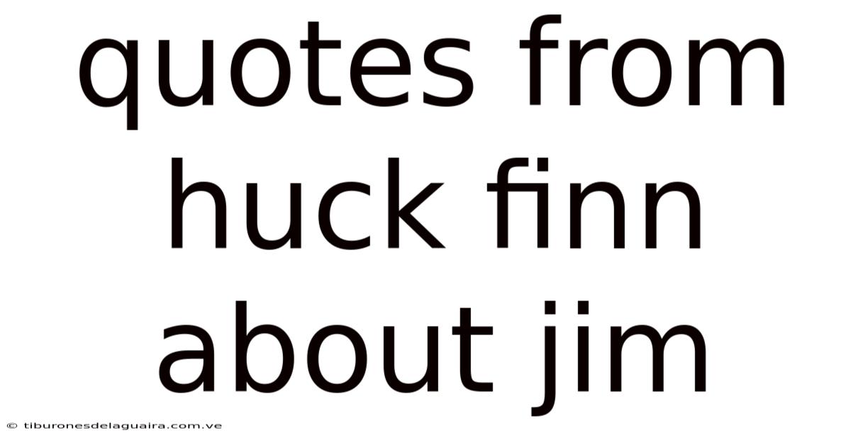 Quotes From Huck Finn About Jim
