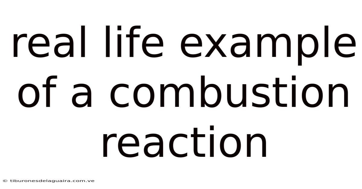 Real Life Example Of A Combustion Reaction