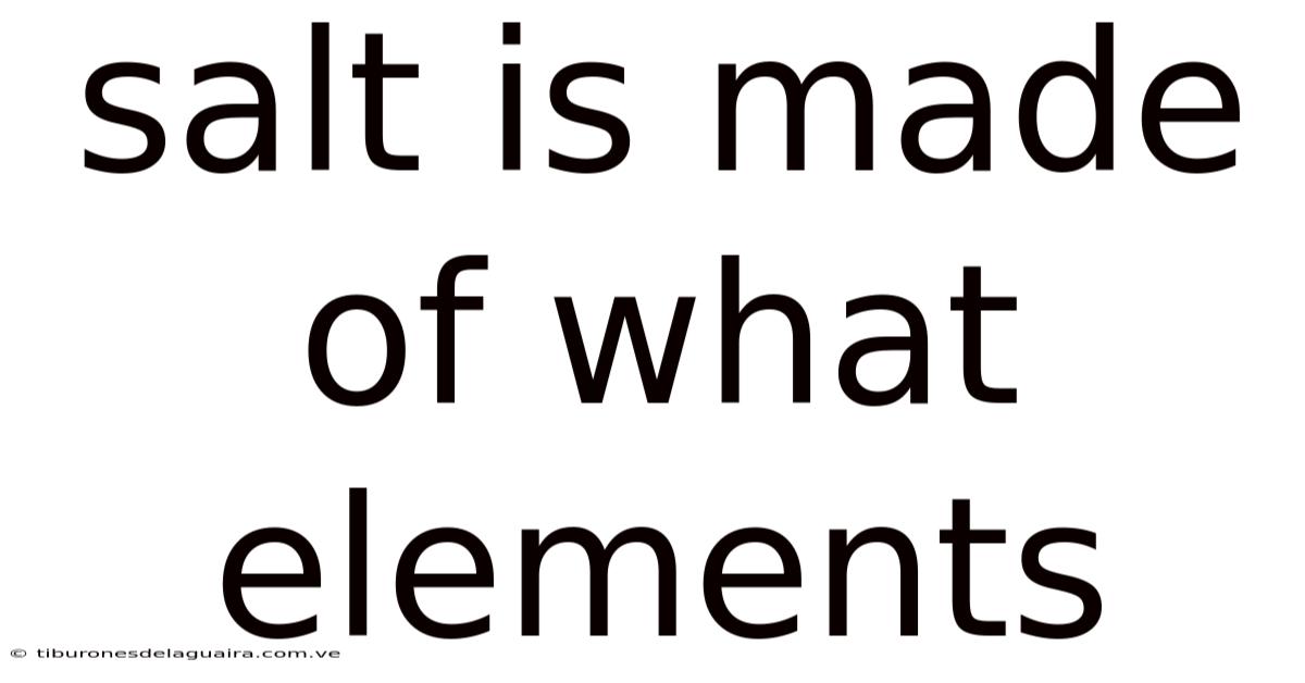Salt Is Made Of What Elements