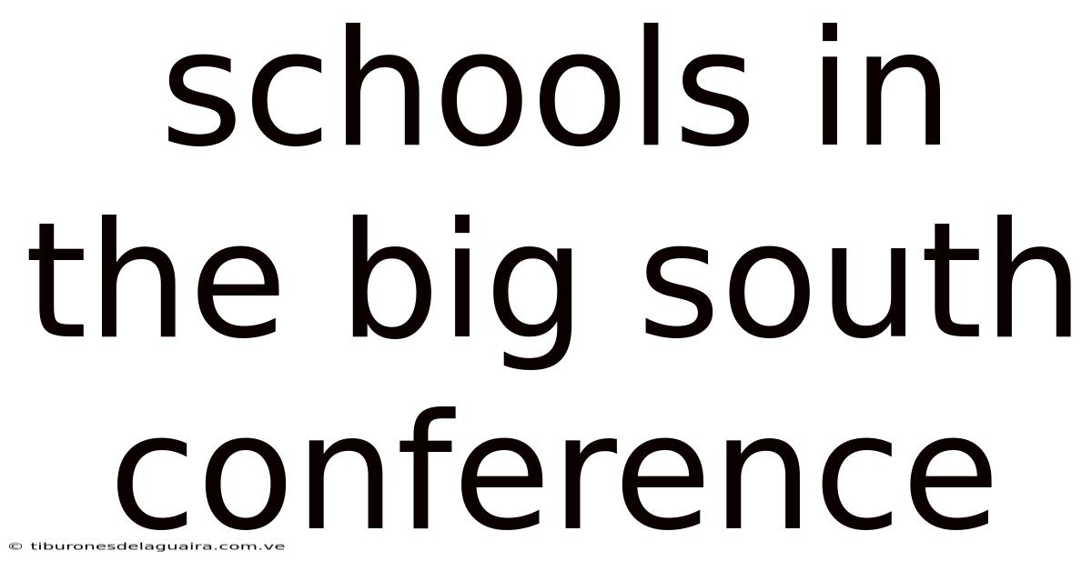 Schools In The Big South Conference