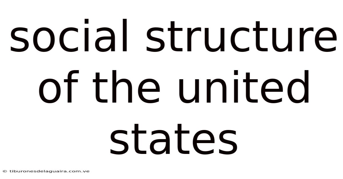 Social Structure Of The United States