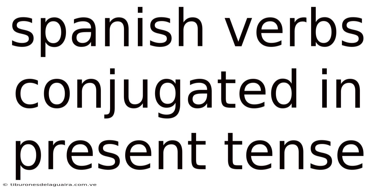 Spanish Verbs Conjugated In Present Tense