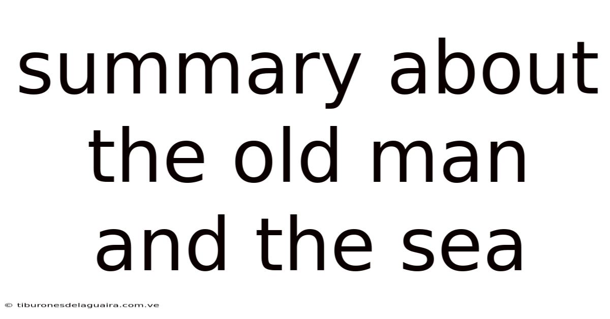 Summary About The Old Man And The Sea