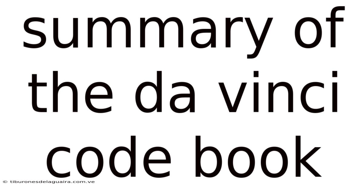 Summary Of The Da Vinci Code Book