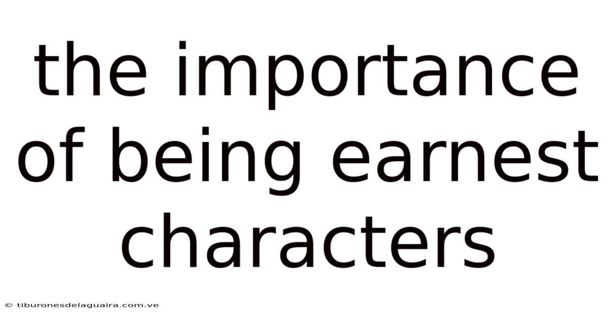 The Importance Of Being Earnest Characters