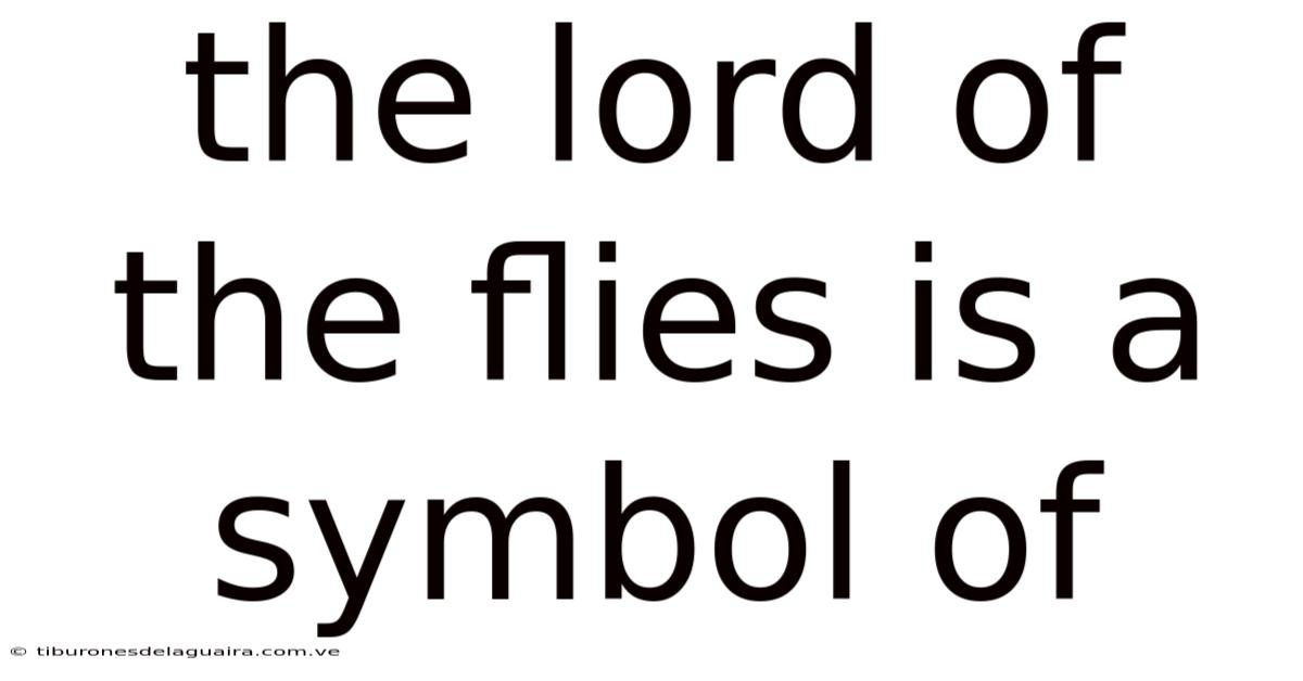 The Lord Of The Flies Is A Symbol Of