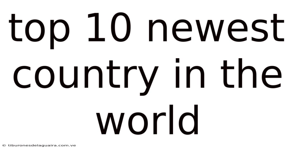 Top 10 Newest Country In The World