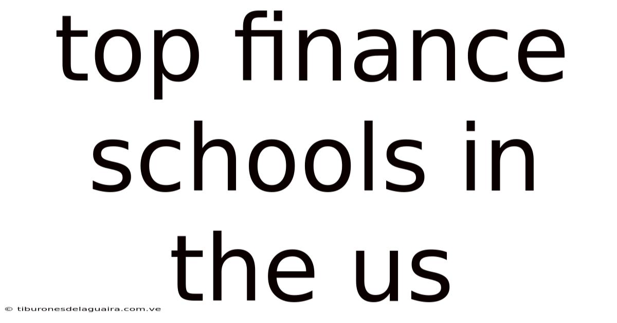 Top Finance Schools In The Us