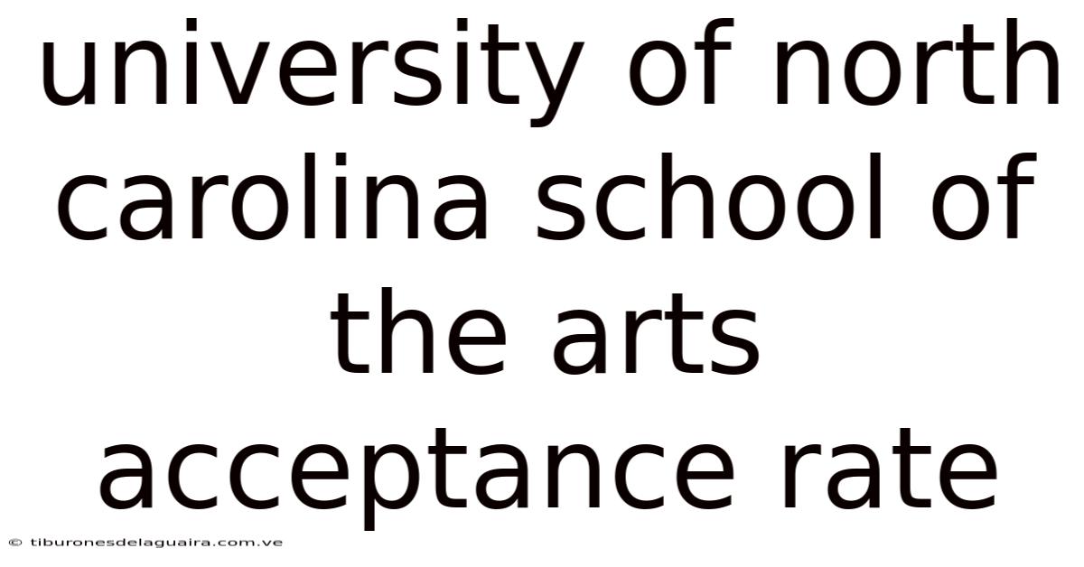 University Of North Carolina School Of The Arts Acceptance Rate