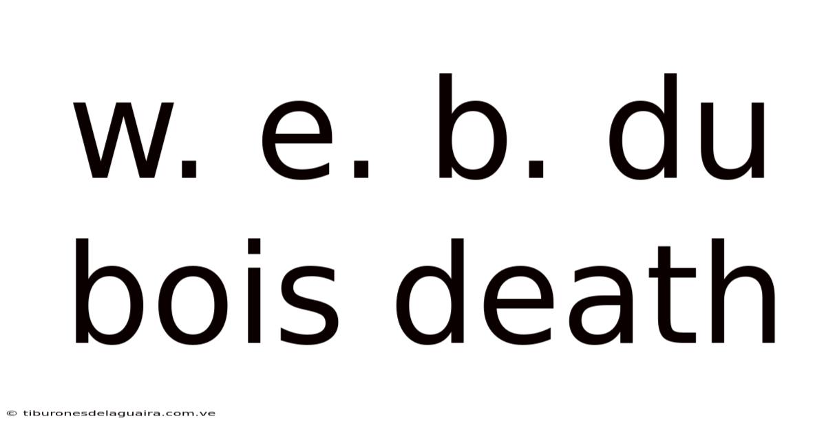 W. E. B. Du Bois Death