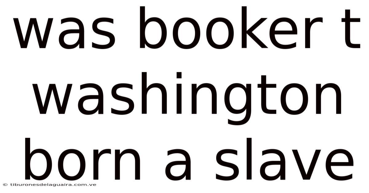 Was Booker T Washington Born A Slave