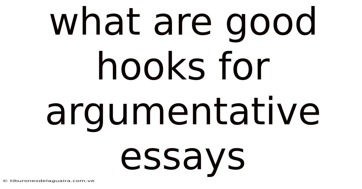 What Are Good Hooks For Argumentative Essays
