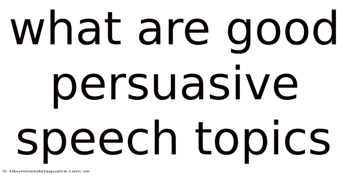 What Are Good Persuasive Speech Topics