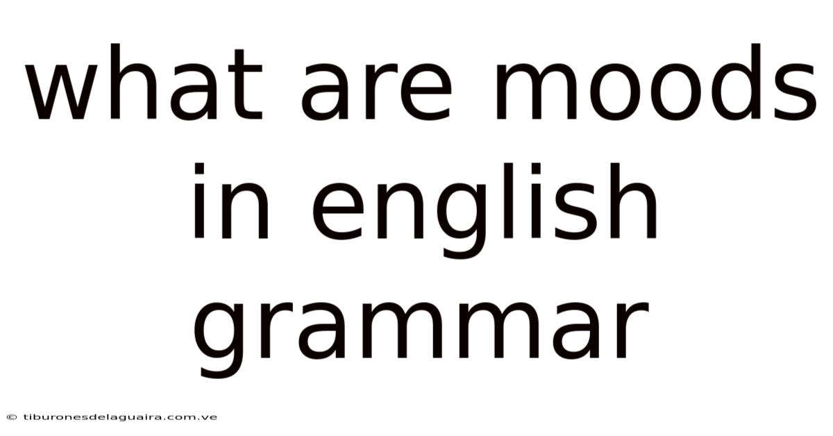 What Are Moods In English Grammar