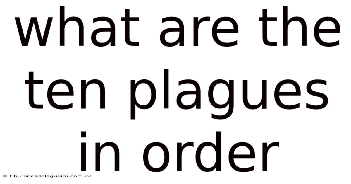 What Are The Ten Plagues In Order