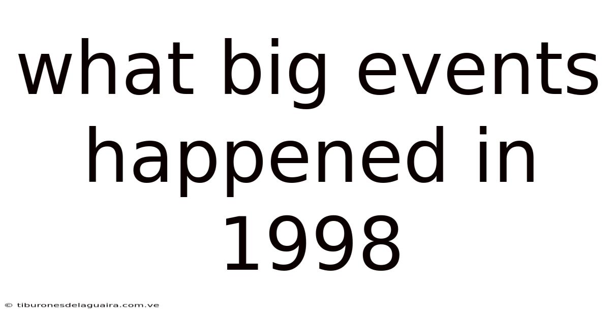What Big Events Happened In 1998
