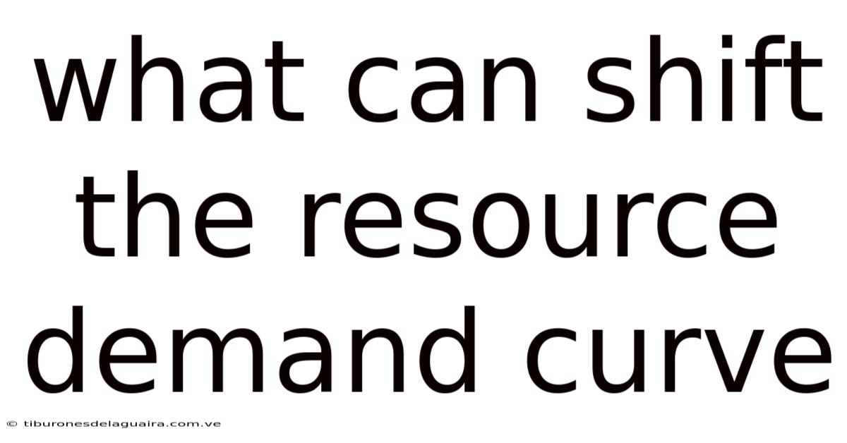 What Can Shift The Resource Demand Curve
