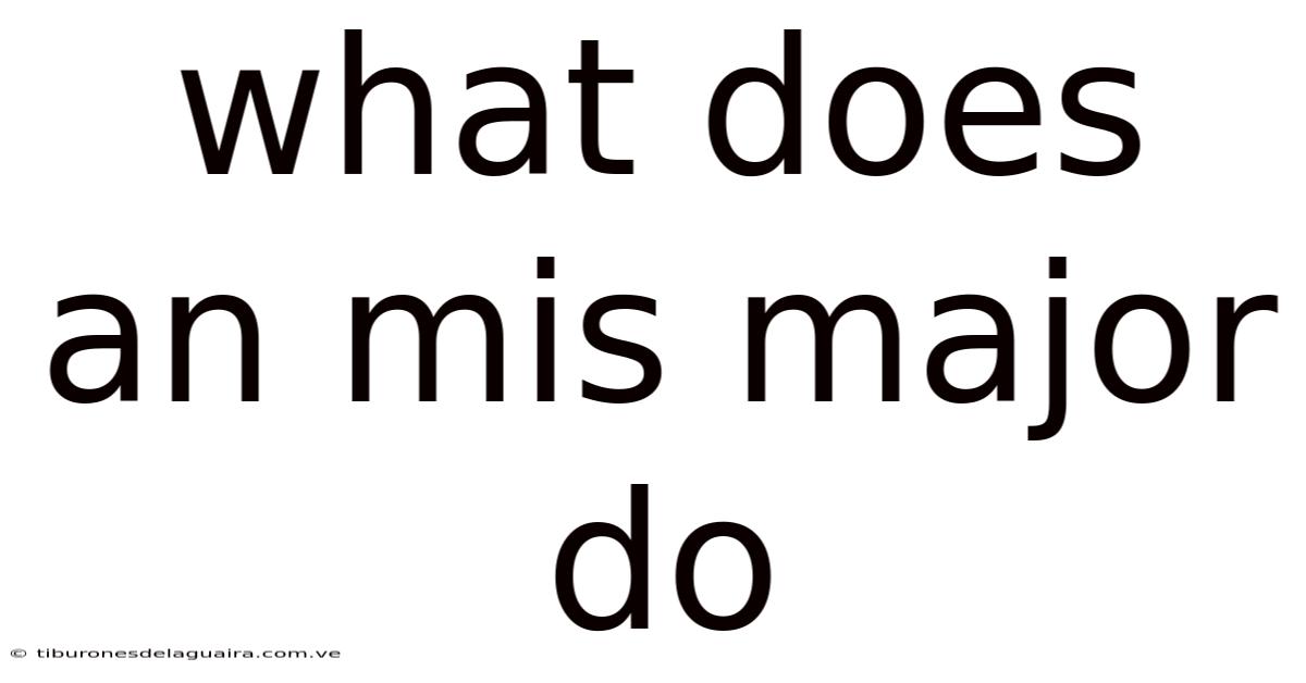 What Does An Mis Major Do