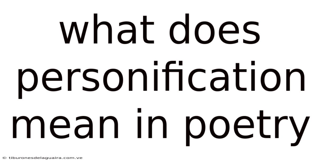 What Does Personification Mean In Poetry