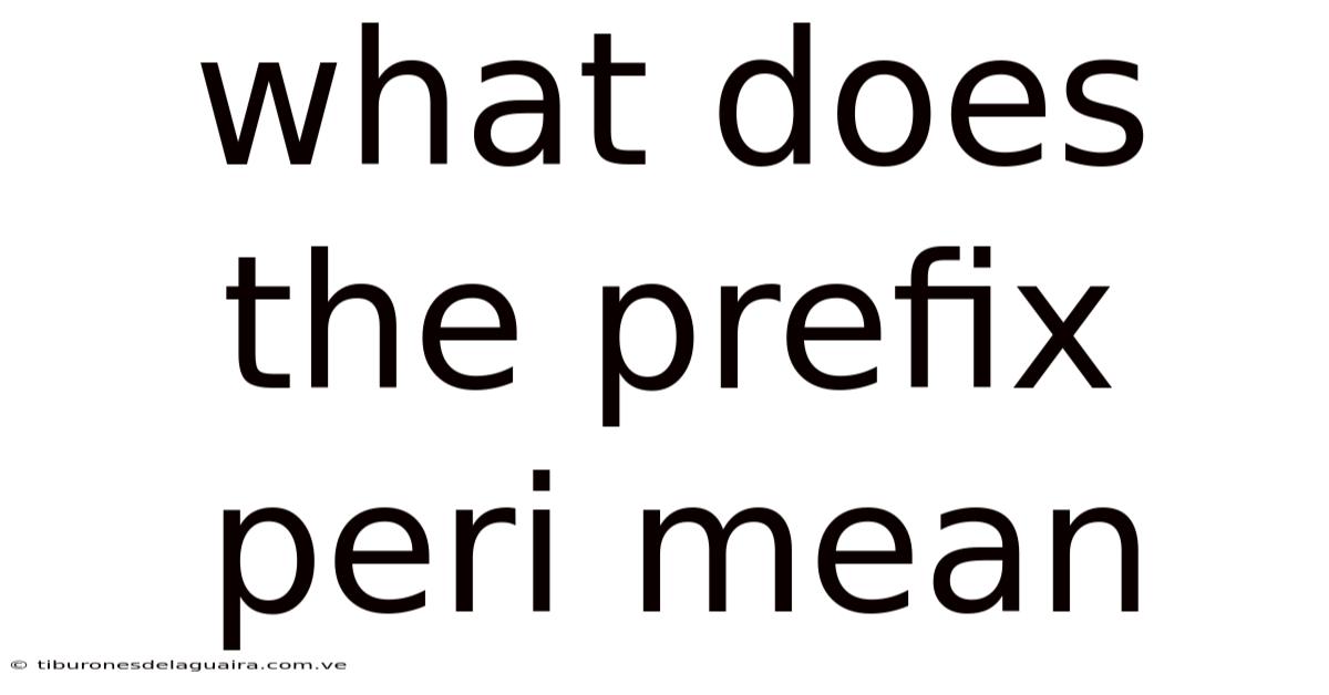 What Does The Prefix Peri Mean