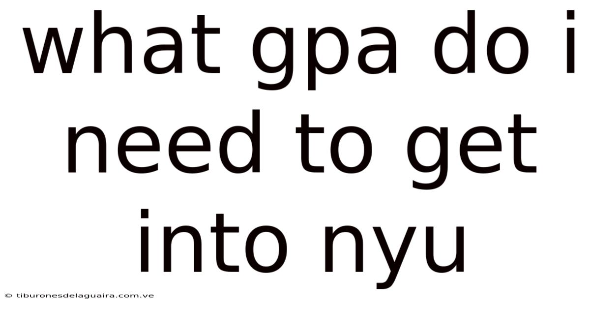 What Gpa Do I Need To Get Into Nyu