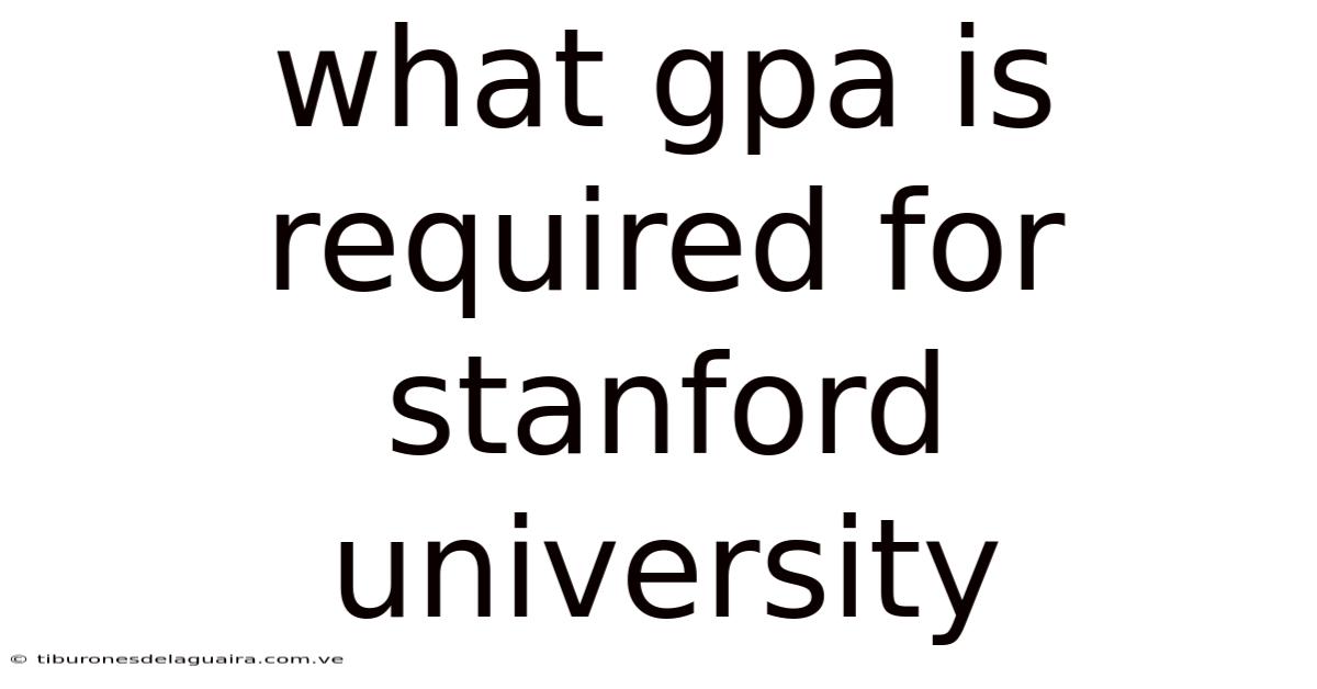 What Gpa Is Required For Stanford University