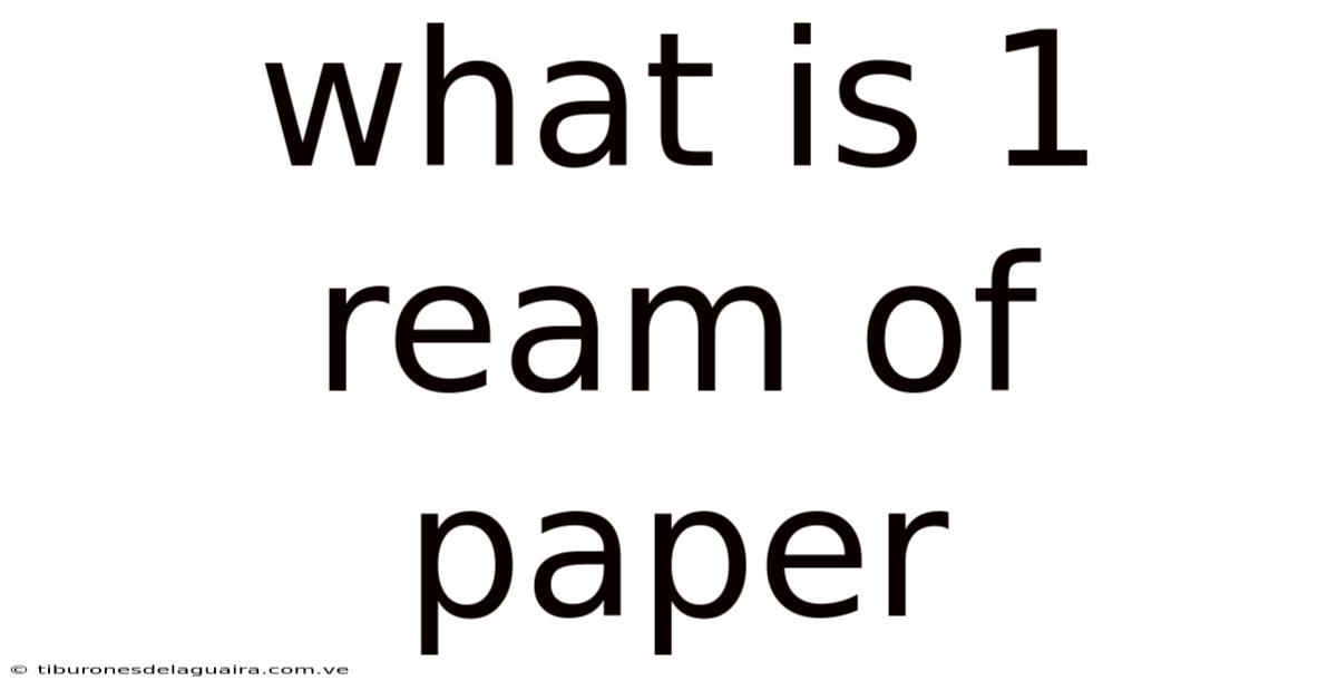 What Is 1 Ream Of Paper