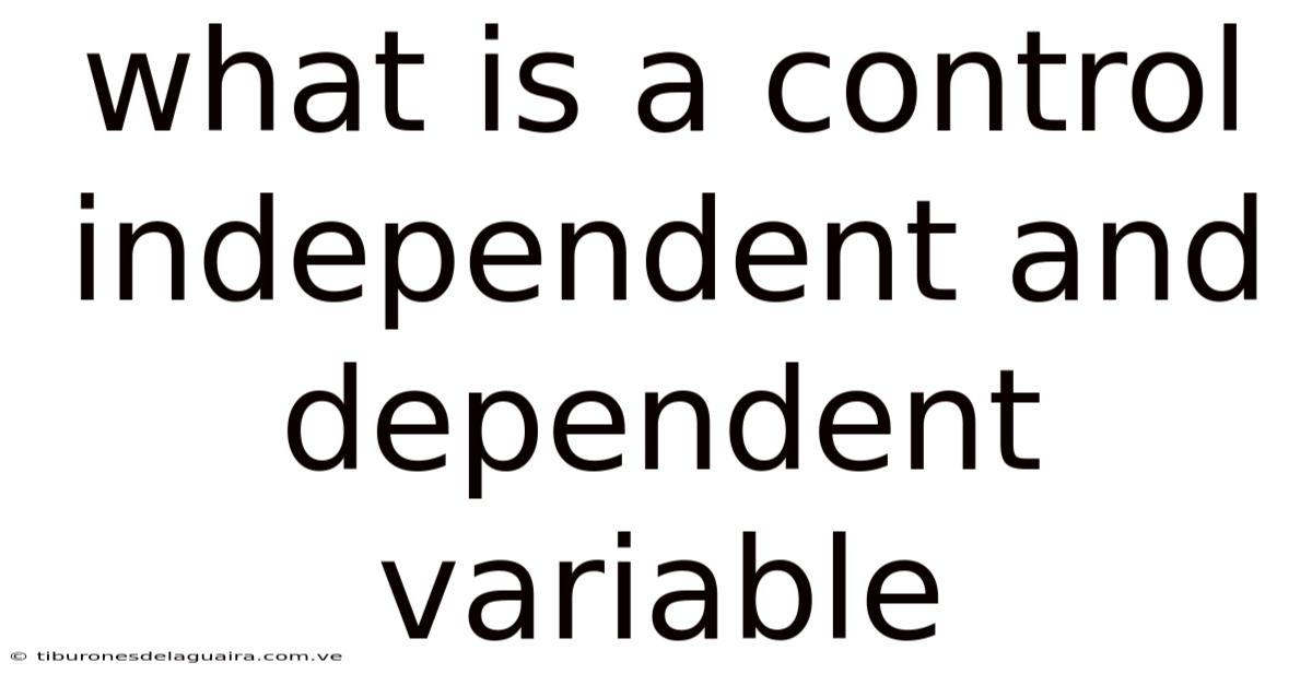 What Is A Control Independent And Dependent Variable