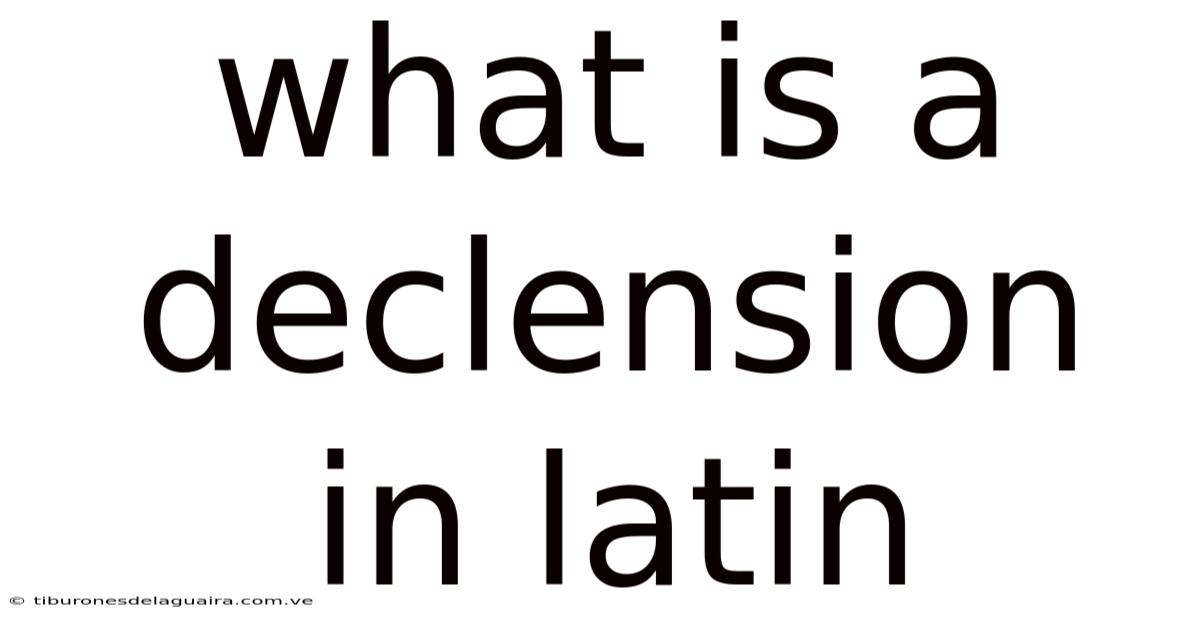 What Is A Declension In Latin