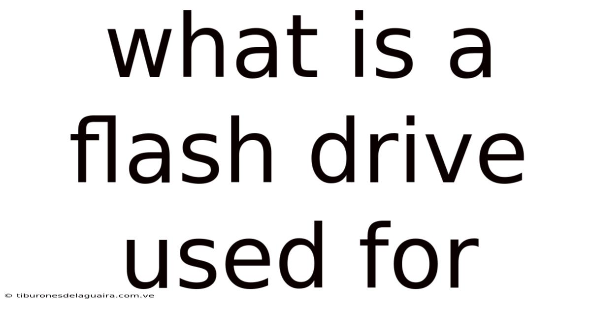 What Is A Flash Drive Used For