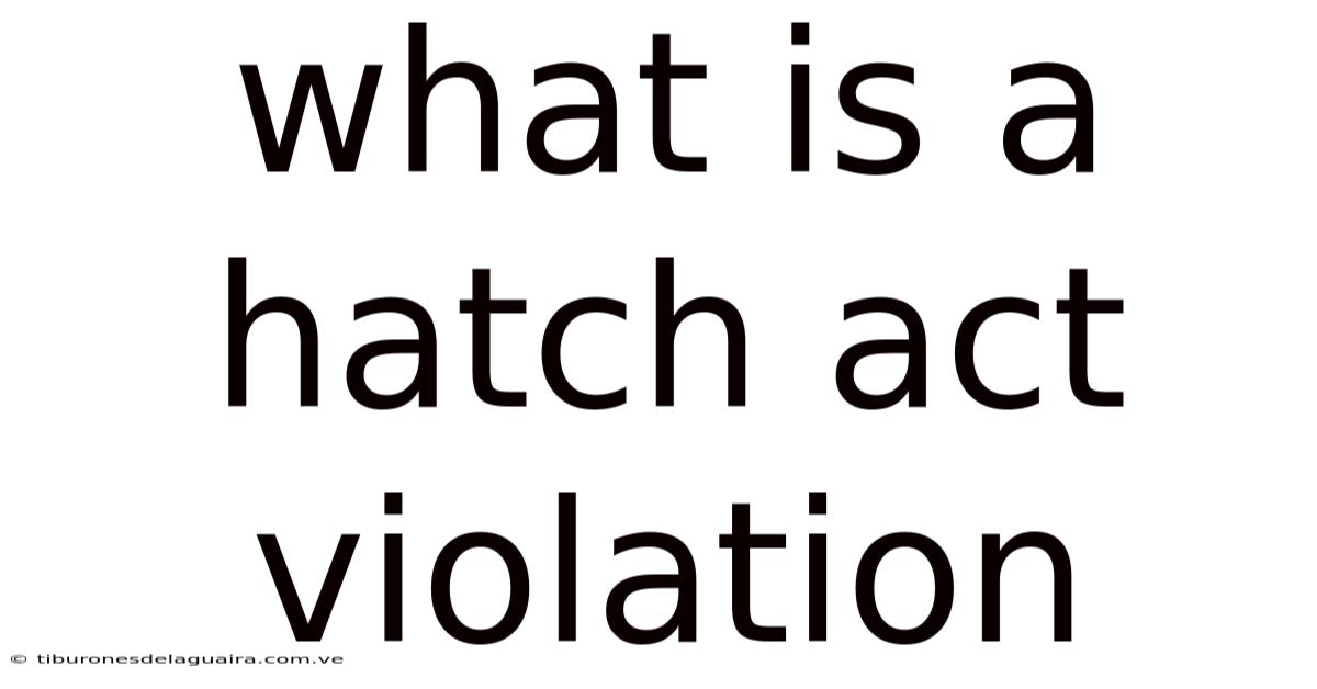 What Is A Hatch Act Violation