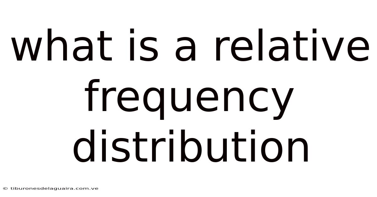 What Is A Relative Frequency Distribution