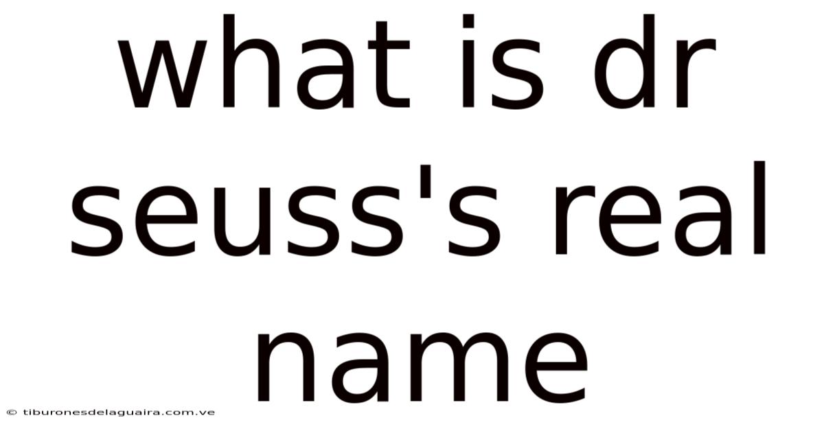 What Is Dr Seuss's Real Name