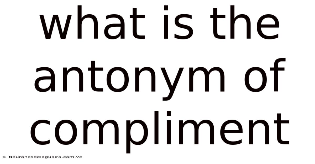 What Is The Antonym Of Compliment