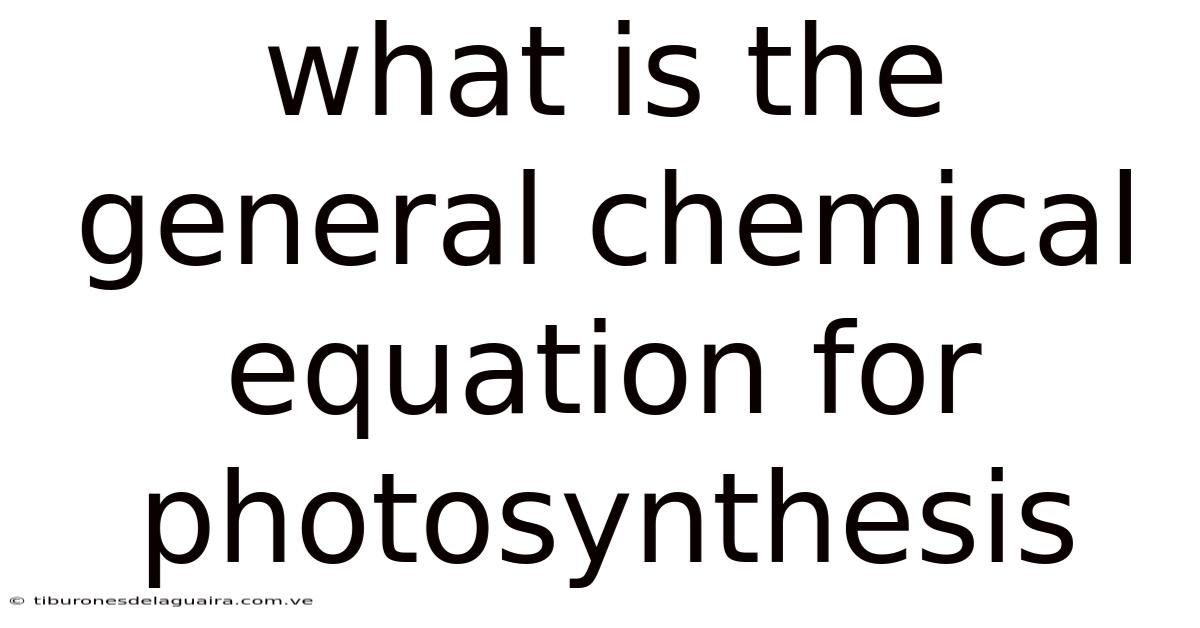 What Is The General Chemical Equation For Photosynthesis