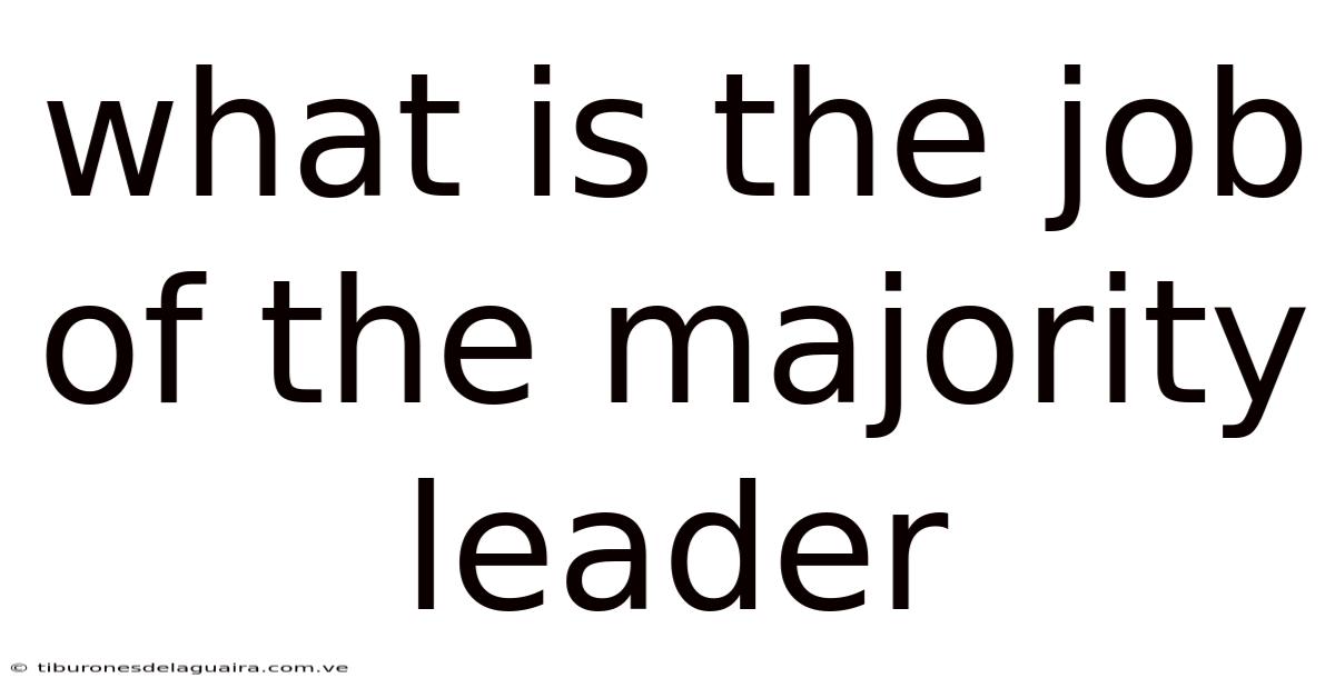 What Is The Job Of The Majority Leader