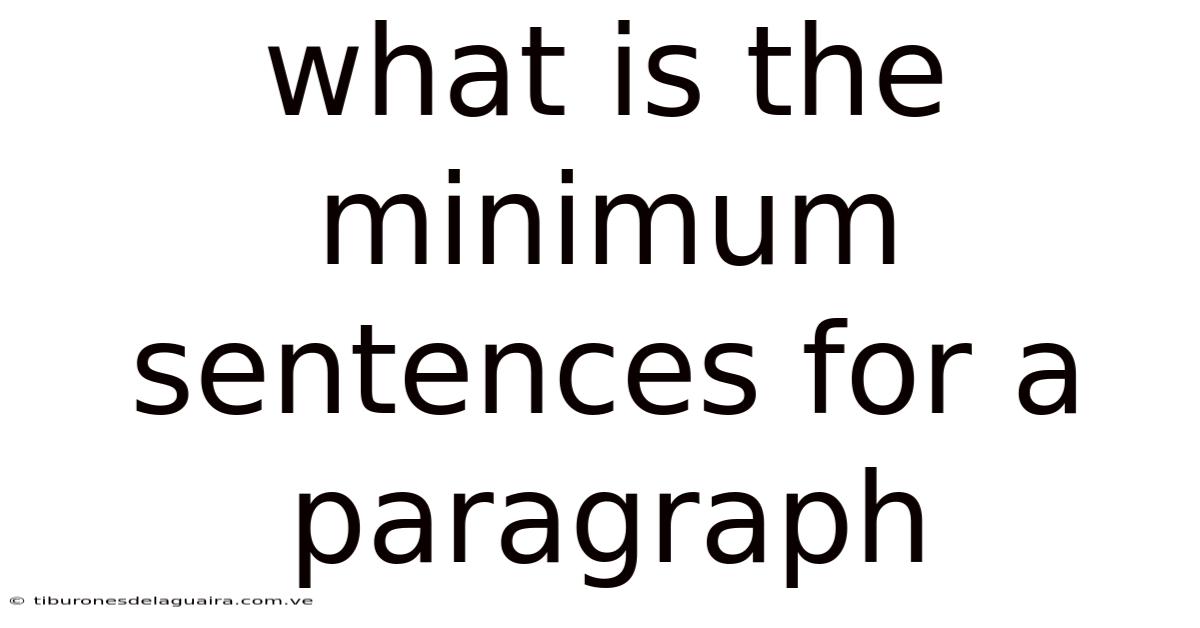 What Is The Minimum Sentences For A Paragraph